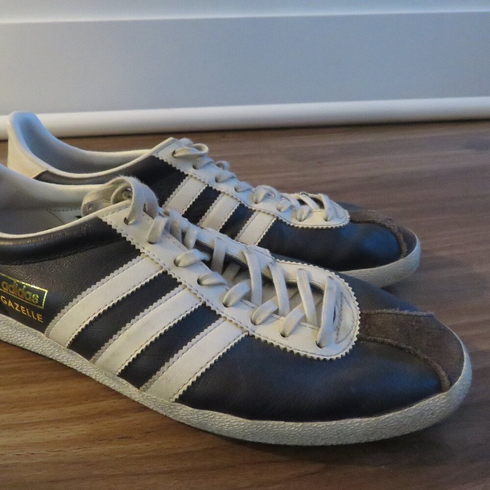 ADIDAS Gazelle OG Legend Ink & Running White Sneakers Shoes Retro Men's US 8.5 - Picture 8 of 15